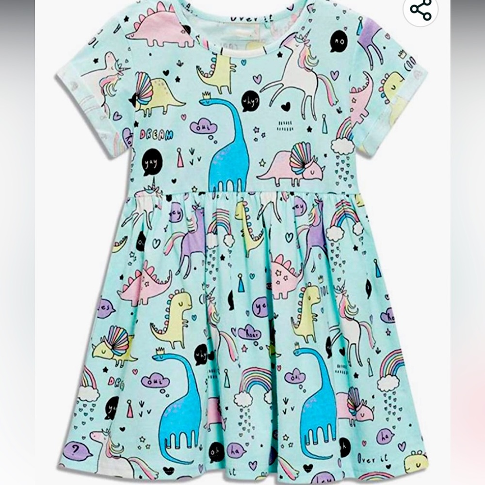 NWT dino and unicorn dress